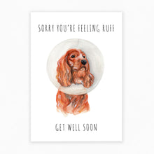 Load image into Gallery viewer, Feeling Ruff, Get Well Soon - Dog Greeting Card 🤕🐶