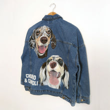 Load image into Gallery viewer, Midi Size Portrait - Adult Custom Pet Portrait Denim Jacket - 1-4 Pets