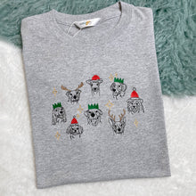 Load image into Gallery viewer, Christmas Pups - Embroidered T-Shirt