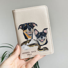 Load image into Gallery viewer, Hand-Painted Pet Portrait Passport Cover, Luggage Set
