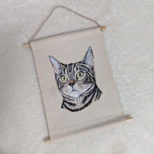 Load image into Gallery viewer, Hand-Painted Pet Portrait Fabric Wall Hanging
