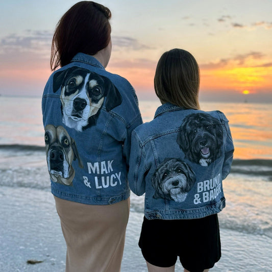 Adult Pet Portrait Denim Jacket
