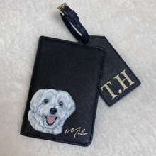 Load image into Gallery viewer, Hand-Painted Pet Portrait Passport Cover, Luggage Set