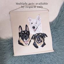 Load image into Gallery viewer, Hand-Painted Pet Portrait Fabric Wall Hanging