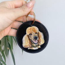 Load image into Gallery viewer, Hand-Painted Pet Portrait Faux Leather Keyring