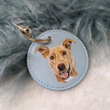 Load image into Gallery viewer, Hand-Painted Pet Portrait Faux Leather Keyring