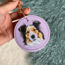 Load image into Gallery viewer, Hand-Painted Pet Portrait Faux Leather Keyring
