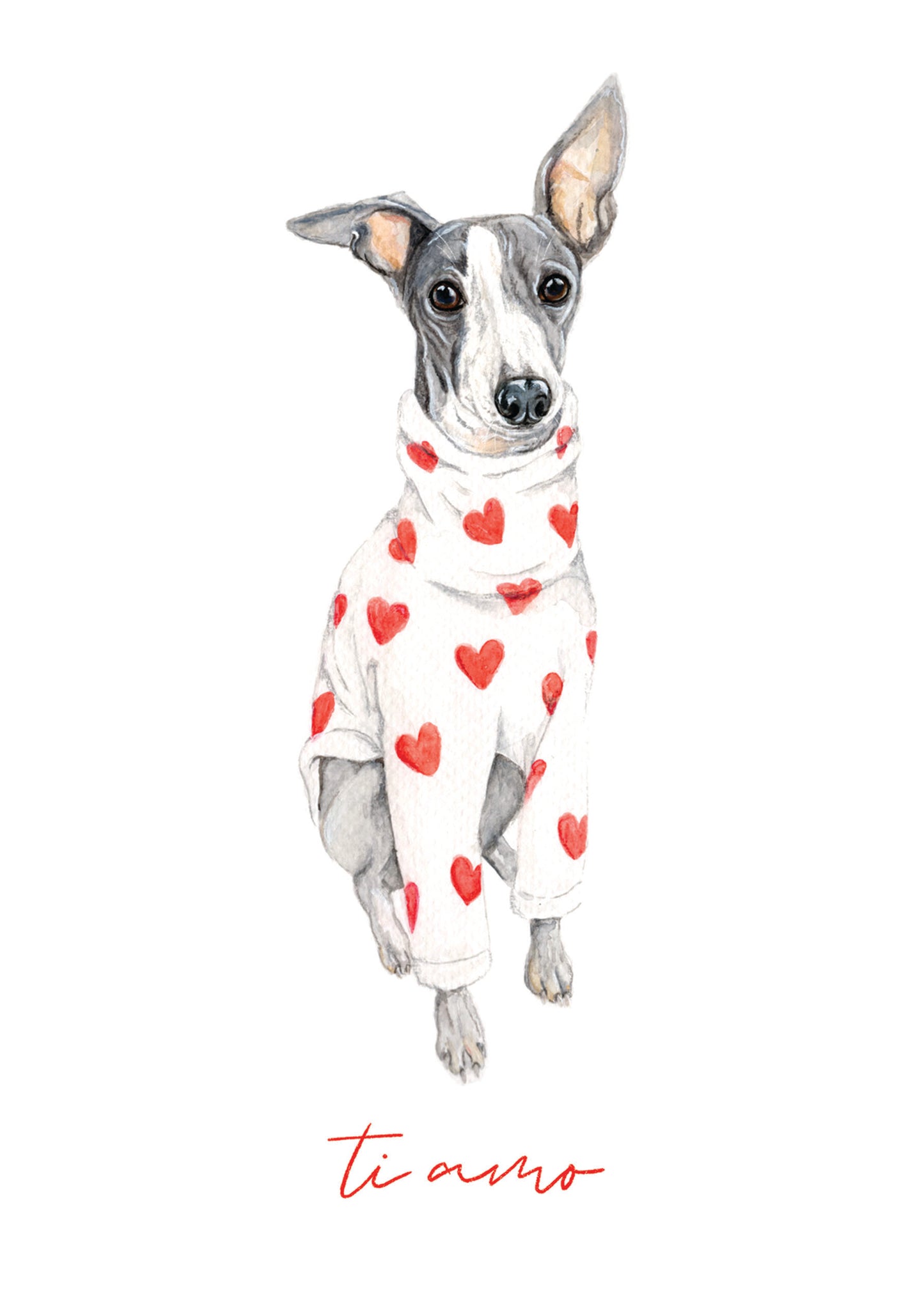 Ti Amo - Italian Greyhound Greeting Card 🇮🇹🐶❤️