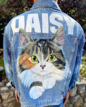 Load image into Gallery viewer, Full Size Portrait - Adult Custom Pet Portrait Denim Jacket - 1 Pet