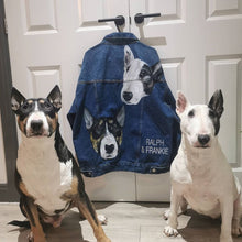 Load image into Gallery viewer, Midi Size Portrait - Adult Custom Pet Portrait Denim Jacket - 1-4 Pets