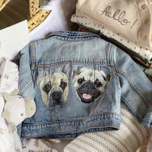 Load image into Gallery viewer, Children's Custom Pet Portrait Hand-Painted Denim Jacket - 0-14 years