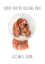 Load image into Gallery viewer, Feeling Ruff, Get Well Soon - Dog Greeting Card 🤕🐶
