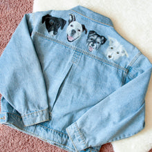 Load image into Gallery viewer, Mini Size Portrait - Adult Custom Pet Portrait Denim Jacket - 1-5 Pets