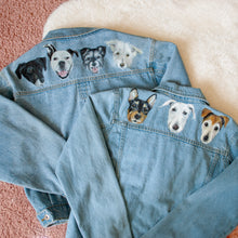 Load image into Gallery viewer, Mini Size Portrait - Adult Custom Pet Portrait Denim Jacket - 1-5 Pets