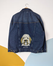 Load image into Gallery viewer, Midi Size Portrait - Adult Custom Pet Portrait Denim Jacket - 1-4 Pets
