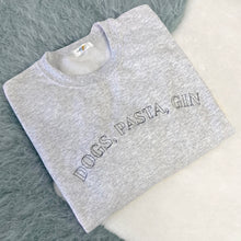 Load image into Gallery viewer, 'Favourite Things' - Embroidered Sweatshirt - Custom Text