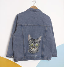 Load image into Gallery viewer, Midi Size Portrait - Adult Custom Pet Portrait Denim Jacket - 1-4 Pets
