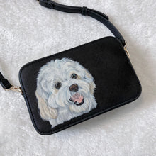 Load image into Gallery viewer, Medium Hand-Painted Pet Portrait Leather/Faux Leather Items - Purse, Bag, Wallet