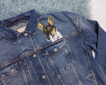 Load image into Gallery viewer, Mini Size Portrait - Adult Custom Pet Portrait Denim Jacket - 1-5 Pets