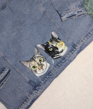 Load image into Gallery viewer, Mini Size Portrait - Adult Custom Pet Portrait Denim Jacket - 1-5 Pets