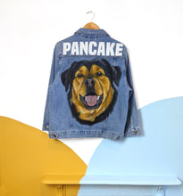 Load image into Gallery viewer, Full Size Portrait - Adult Custom Pet Portrait Denim Jacket - 1 Pet