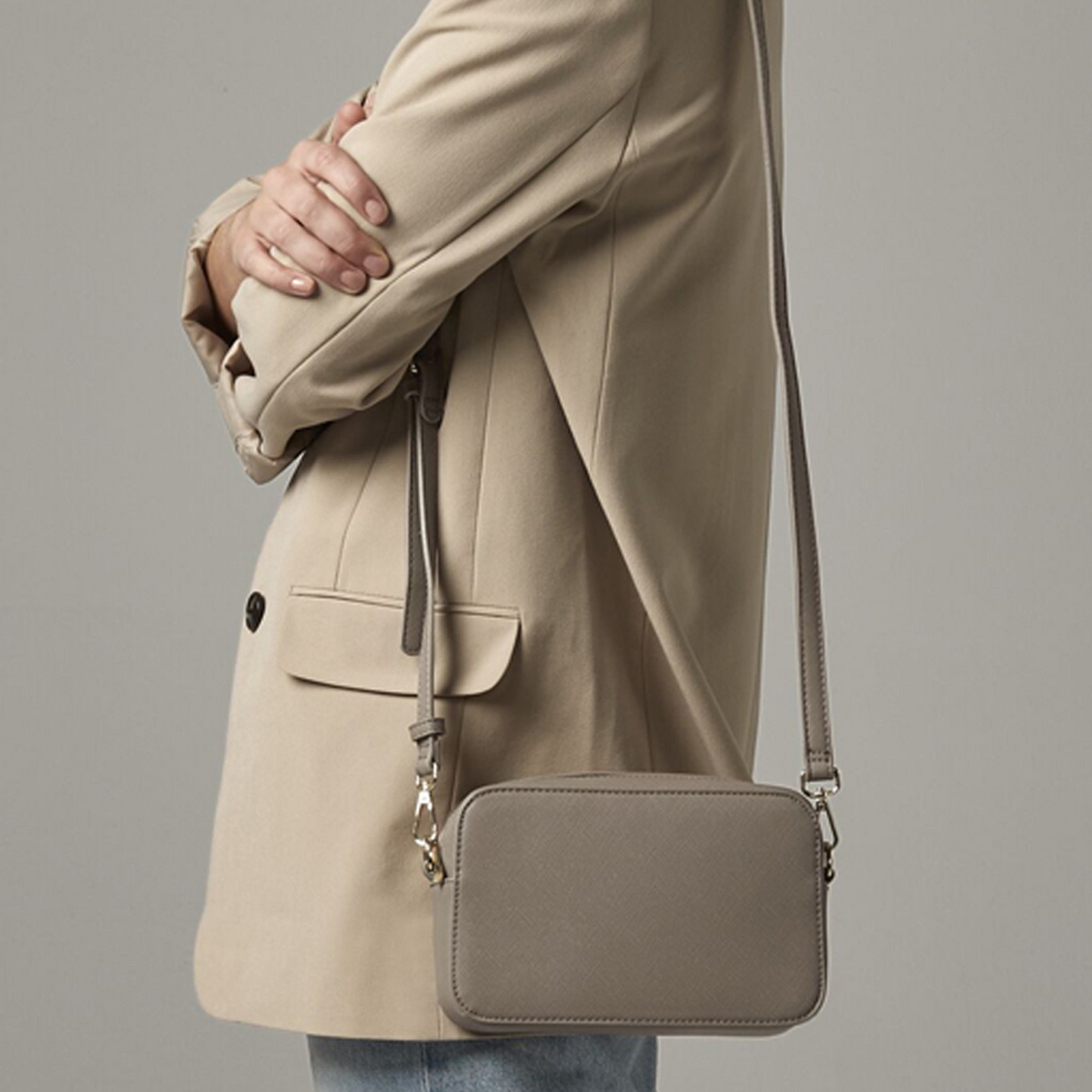 Structured Cross-Body Bag - Faux Leather