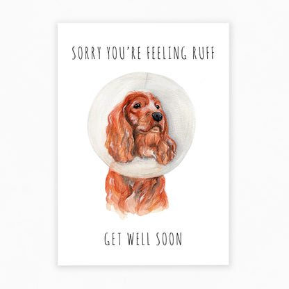 Feeling Ruff, Get Well Soon - Dog Greeting Card 🤕🐶