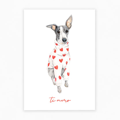 Ti Amo - Italian Greyhound Greeting Card 🇮🇹🐶❤️