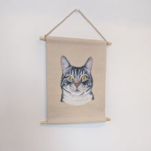 Load image into Gallery viewer, Hand-Painted Pet Portrait Fabric Wall Hanging
