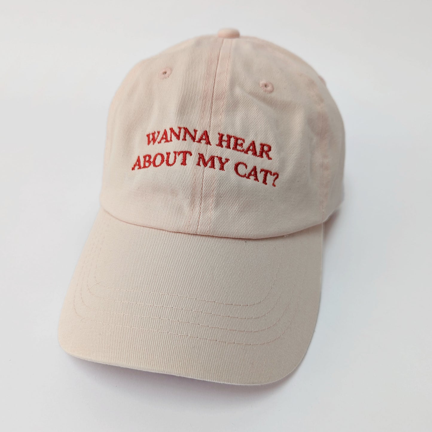 "Wanna hear about my cat?" - Embroidered Dad Cap