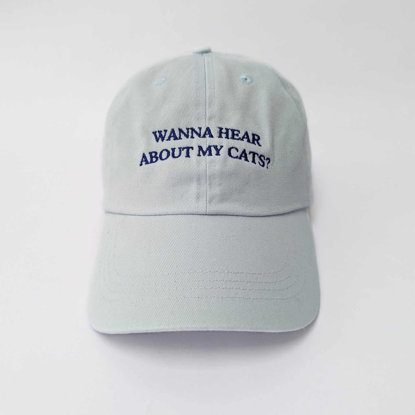 "Wanna hear about my cat?" - Embroidered Dad Cap