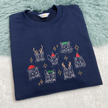 Load image into Gallery viewer, Christmas Cats - Embroidered Sweatshirt
