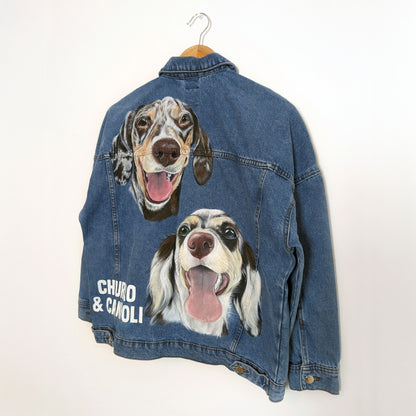 Adult Pet Portrait Denim Jacket