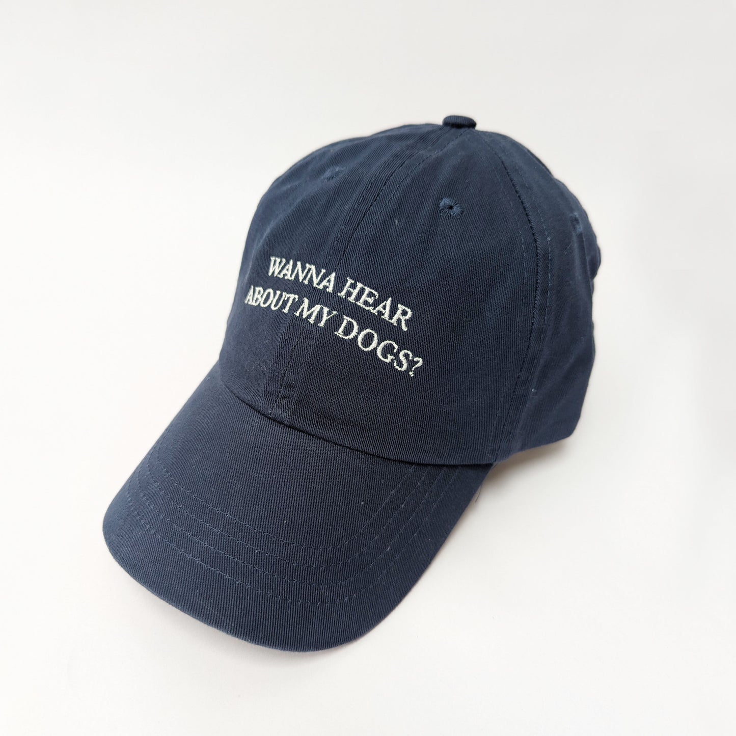 "Wanna hear about my dog?" - Embroidered Dad Cap