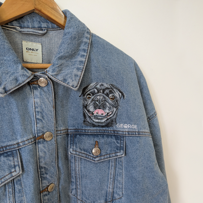 Adult Pet Portrait Denim Jacket