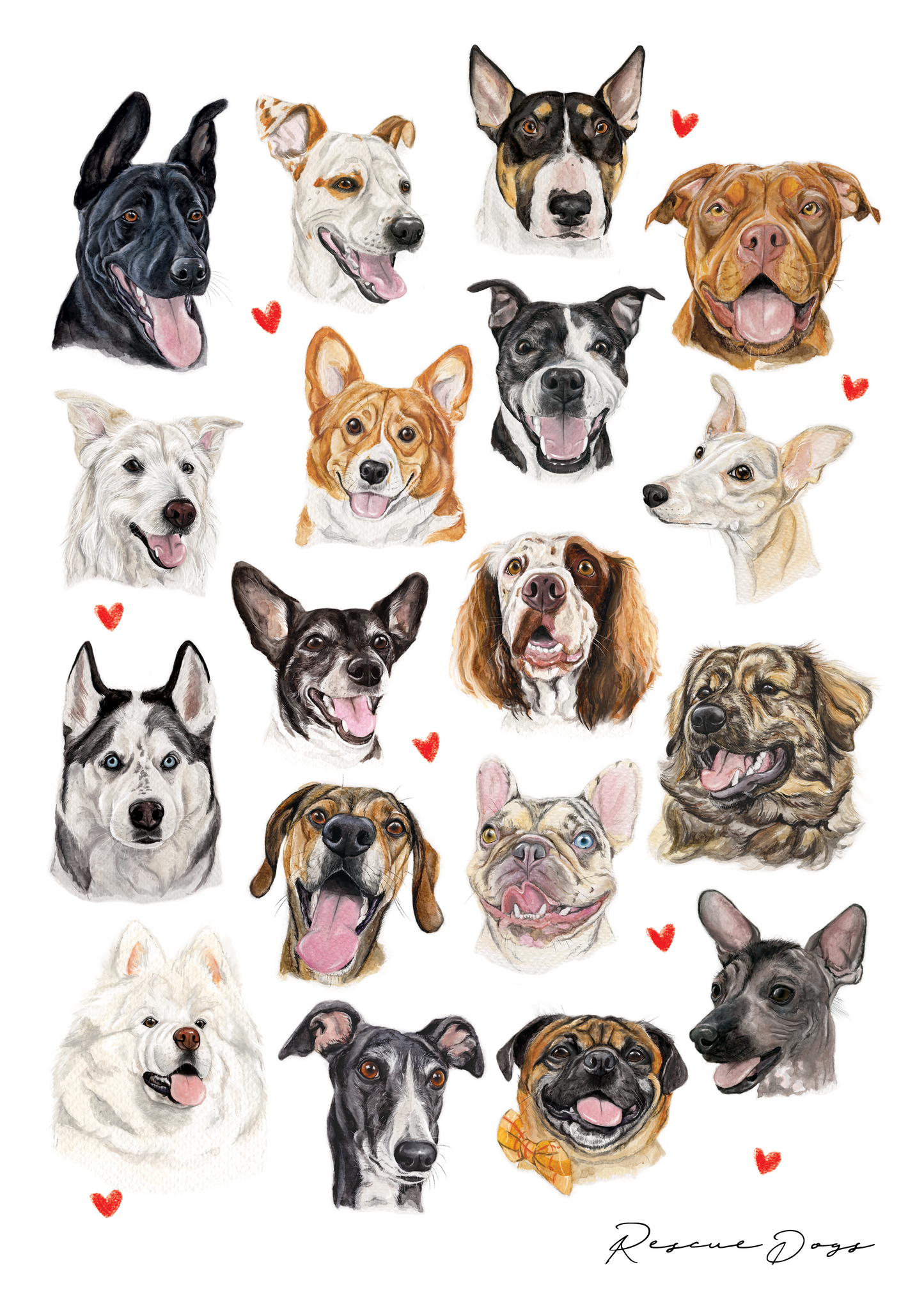Rescue Dogs - Art Print