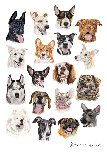 Rescue Dogs - Art Print