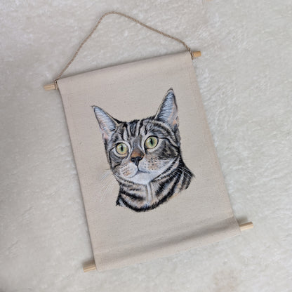 Pet Portrait Fabric Wall Hanging