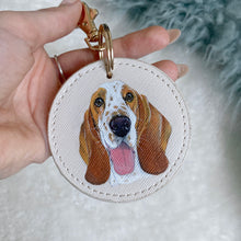 Load image into Gallery viewer, Hand-Painted Pet Portrait Faux Leather Keyring
