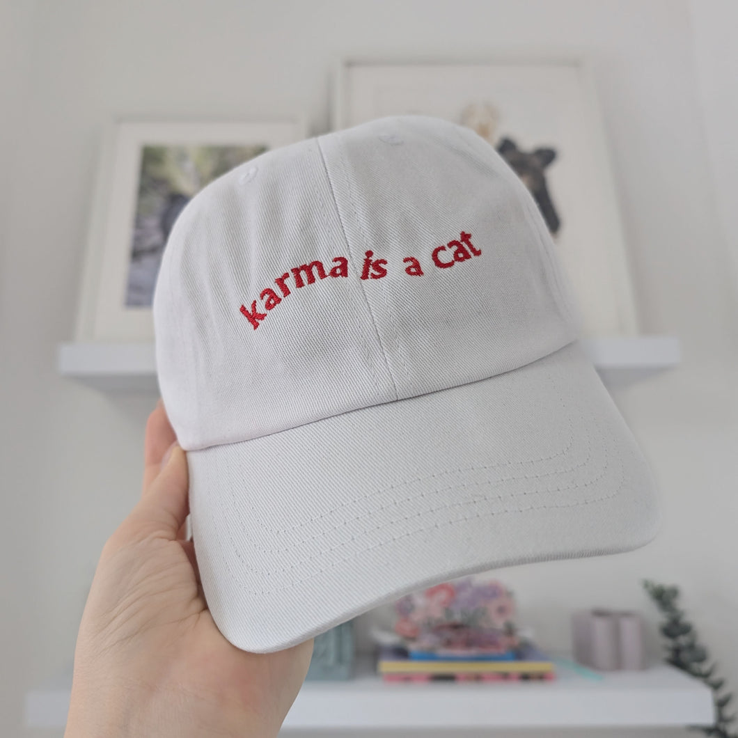 Karma is a Cat - Embroidered Dad Cap