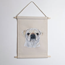 Load image into Gallery viewer, Hand-Painted Pet Portrait Fabric Wall Hanging
