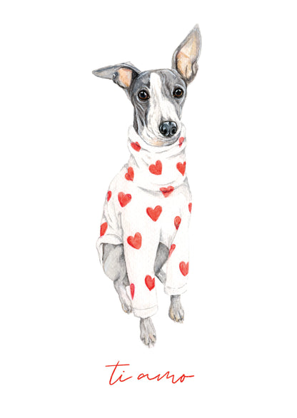 Ti Amo - Italian Greyhound Greeting Card 🇮🇹🐶❤️