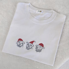 Load image into Gallery viewer, Custom Christmas Embroidered Pet Portrait T-Shirt

