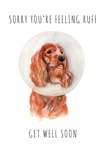 Feeling Ruff, Get Well Soon - Dog Greeting Card 🤕🐶