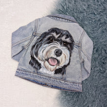 Load image into Gallery viewer, Children&#39;s Custom Pet Portrait Hand-Painted Denim Jacket - 0-14 years
