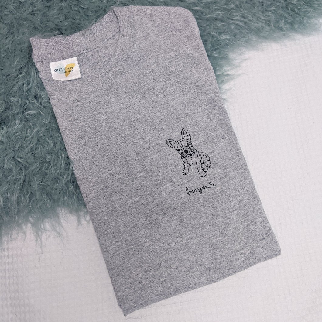 Bonjour Frenchie - Embroidered T-Shirt