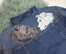 Load image into Gallery viewer, Mini Size Portrait - Adult Custom Pet Portrait Denim Jacket - 1-5 Pets
