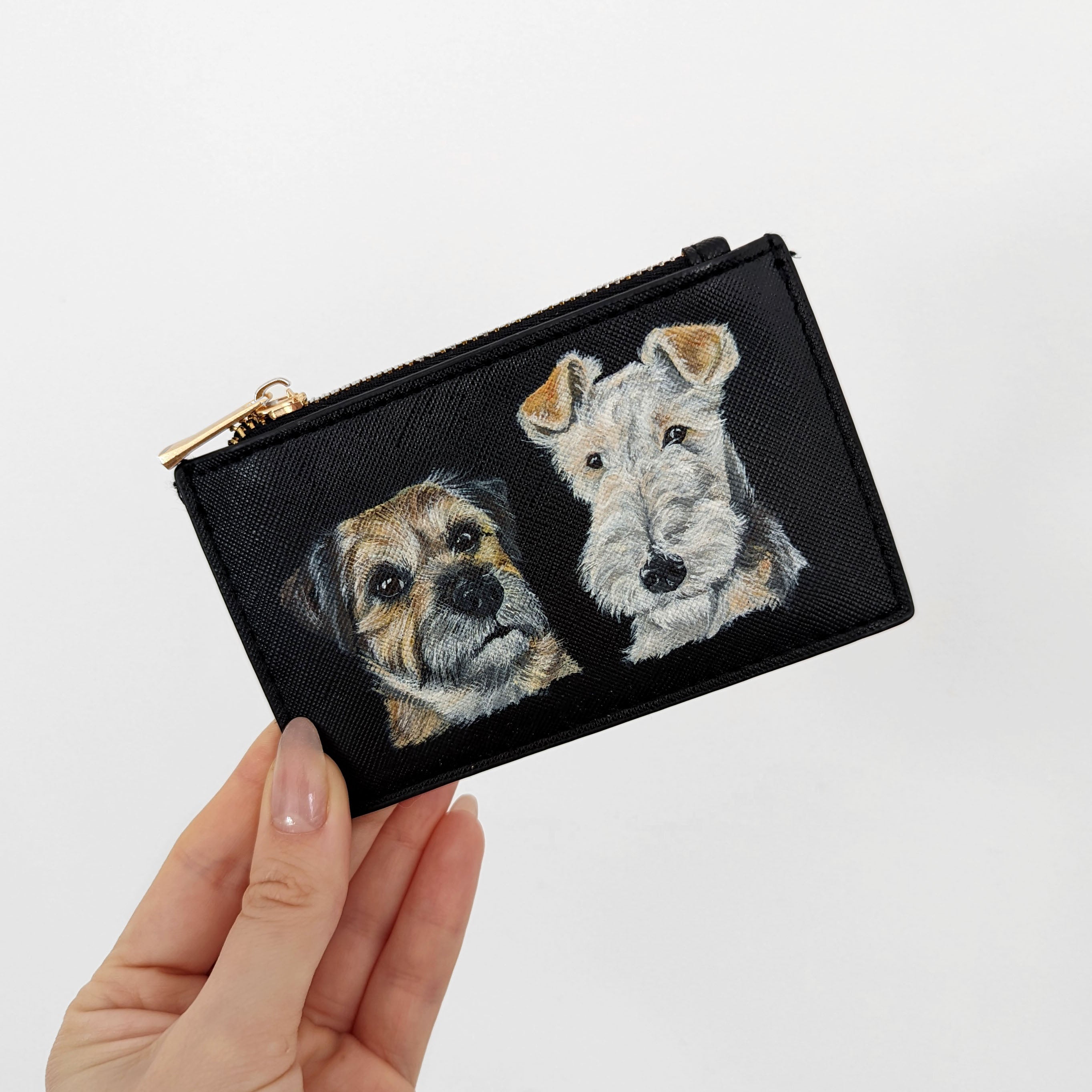 Custom Painted Leather Half Moon Crossbody Purse with YOUR Pet's Portrait