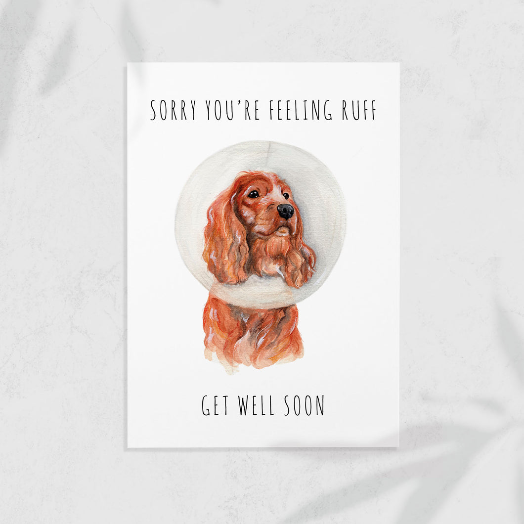 Feeling Ruff, Get Well Soon - Dog Greeting Card 🤕🐶