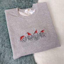 Load image into Gallery viewer, Custom Christmas Embroidered Pet Portrait Sweatshirt
